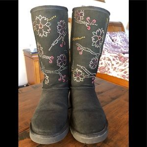 UGG Swarovski Crystal Embellished BlingBlack Boots